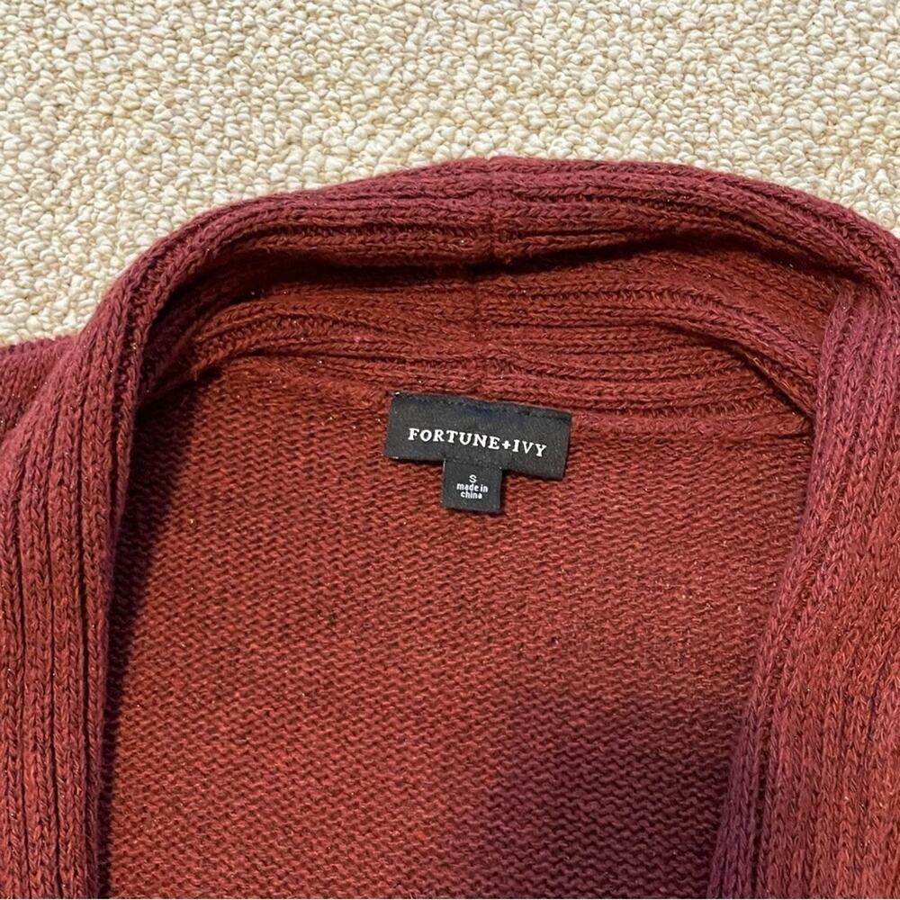 Fortune and Ivy Cardigan Open front Sweater Raiden Tab Women’s size Small Orange - Picture 8 of 10